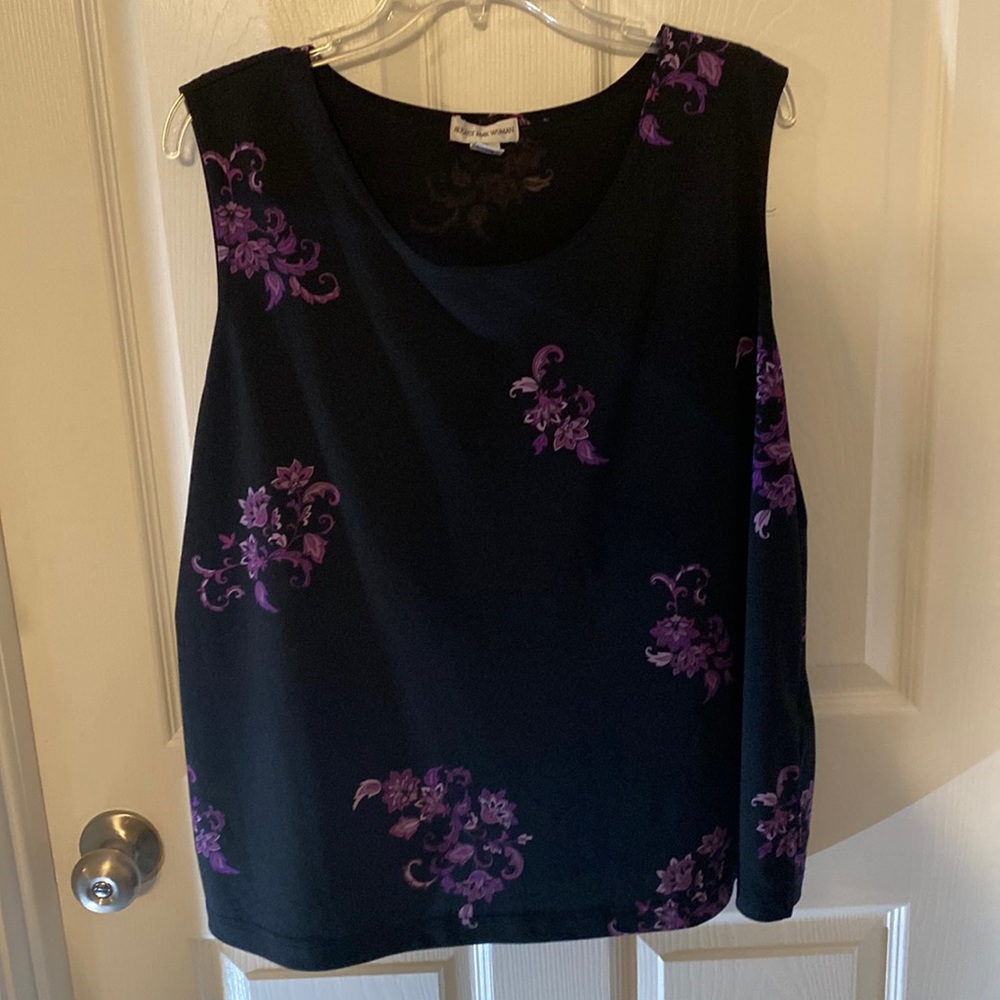 Vintage August Max Sleeveless Top Plus Size 1X Stretchy Slinky